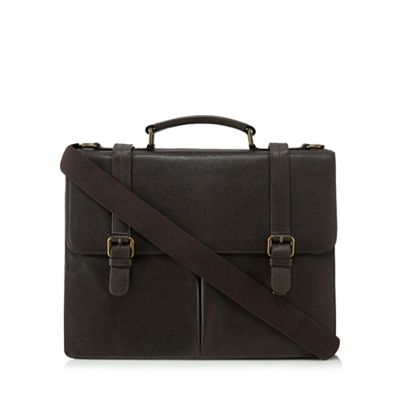 Brown 'Lucas' leather briefcase